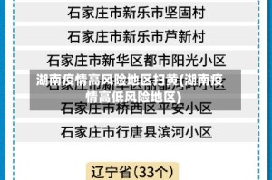 湖南疫情高风险地区扫黄(湖南疫情高低风险地区)