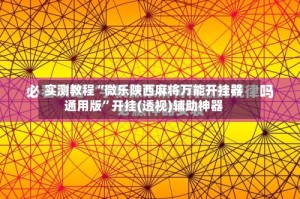 实测教程“微乐陕西麻将万能开挂器通用版”开挂(透视)辅助神器