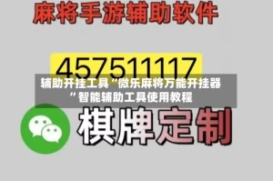 辅助开挂工具“微乐麻将万能开挂器”智能辅助工具使用教程
