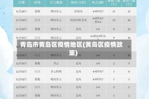 青岛市黄岛区疫情地区(黄岛区疫情政策)