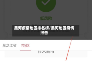 黑河疫情地区排名榜/黑河地区疫情报告