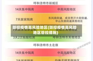 防控疫情高风险地区(防控疫情高风险地区管控措施)