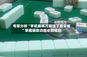专家分析“手机麻将万能挂下载安装”掌握辅助功能必胜规则