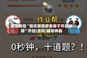 实测教程“微乐陕西捉老麻子开挂神器”开挂(透视)辅助神器