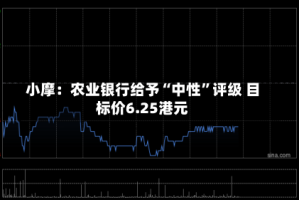 小摩：农业银行给予“中性”评级 目标价6.25港元