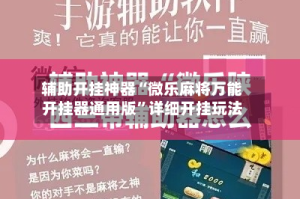 辅助开挂神器“微乐麻将万能开挂器通用版”详细开挂玩法