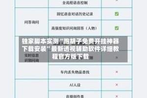 独家脚本实测“跑胡子免费开挂神器下载安装”最新透视辅助软件详细教程官方版下载