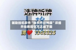 辅助挂机软件“微乐开挂神器”详细开挂教程官方正版下载
