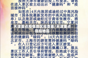 天津重点疫情地区排查表/天津重点管控地区