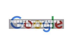 开挂辅助工具“wepoker透视软件辅助挂”开挂(透视)辅助神器