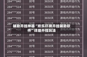 辅助开挂神器“欢乐吓牌开挂辅助软件”详细开挂玩法