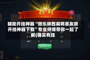 辅助开挂神器“微乐陕西麻将亲友房开挂神器下载”专业师傅带你一起了解(确实有挂