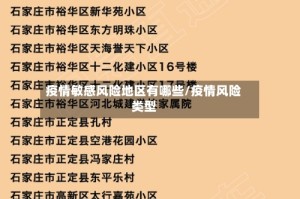 疫情敏感风险地区有哪些/疫情风险类型