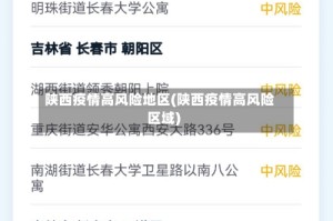 陕西疫情高风险地区(陕西疫情高风险区域)