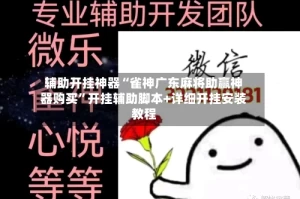辅助开挂神器“雀神广东麻将助赢神器购买”开挂辅助脚本+详细开挂安装教程