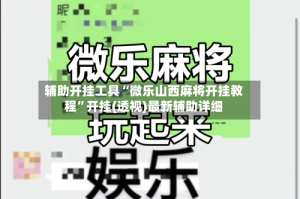 辅助开挂工具“微乐山西麻将开挂教程”开挂(透视)最新辅助详细