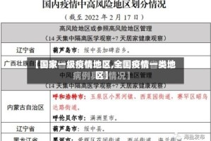 【国家一级疫情地区,全国疫情一类地区】