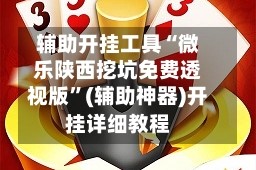 辅助开挂工具“微乐陕西挖坑免费透视版”(辅助神器)开挂详细教程