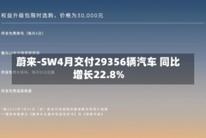 蔚来-SW4月交付29356辆汽车 同比增长22.8%