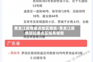 黑龙江疫情重点地区哪些/黑龙江疫情防控重点区域有哪些