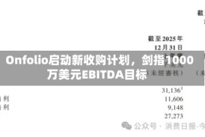 Onfolio启动新收购计划，剑指1000万美元EBITDA目标