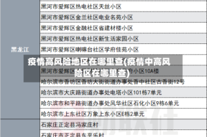 疫情高风险地区在哪里查(疫情中高风险区在哪里查)
