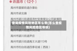 查询疫情风险地区怎么查(怎么查疫情风险地区等级)