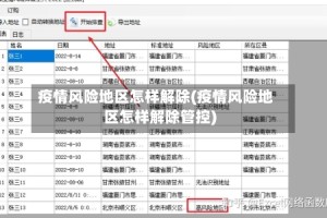 疫情风险地区怎样解除(疫情风险地区怎样解除管控)