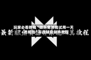 玩家必看教程“微乐免费挂试用一天”+透视挂”开挂辅助软件教程