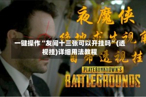 一键操作“友间十三张可以开挂吗”(透视挂)详细用法教程