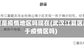 江夏是疫情地区吗现在(武汉江夏区属于疫情区吗)