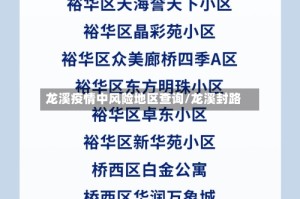 龙溪疫情中风险地区查询/龙溪封路