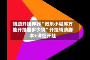 辅助开挂神器“微乐小程序万能开挂器多少钱”开挂辅助脚本+详细开挂