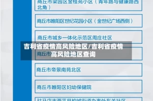 吉利省疫情高风险地区/吉利省疫情高风险地区查询