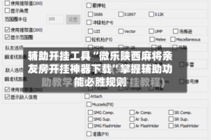 辅助开挂工具“微乐陕西麻将亲友房开挂神器下载”掌握辅助功能必胜规则