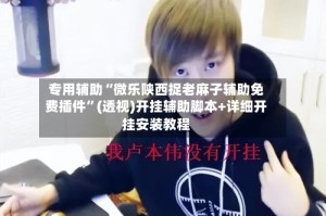 专用辅助“微乐陕西捉老麻子辅助免费插件”(透视)开挂辅助脚本+详细开挂安装教程