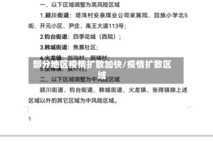 部分地区疫情扩散加快/疫情扩散区域