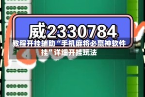 教程开挂辅助“手机麻将必赢神软件挂”详细开挂玩法