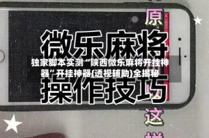 独家脚本实测“陕西微乐麻将开挂神器”开挂神器{透视辅助}全揭秘