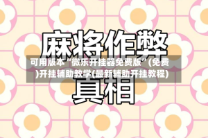 可用版本“微乐开挂器免费版”(免费)开挂辅助教学(最新辅助开挂教程)