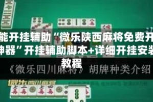 万能开挂辅助“微乐陕西麻将免费开挂神器”开挂辅助脚本+详细开挂安装教程
