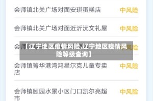 【辽宁地区疫情风险,辽宁地区疫情风险等级查询】