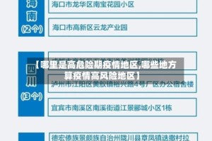 【哪里是高危险期疫情地区,哪些地方算疫情高风险地区】
