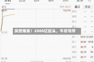 突然爆发！2000亿巨头，午后涨停
