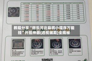 教程分享“微乐河北麻将小程序万能挂”开挂神器{透视辅助}全揭秘