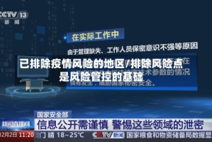 已排除疫情风险的地区/排除风险点是风险管控的基础