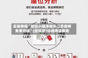 实操教程“微信小程序微乐江苏麻将免费开挂”(透视挂)详细用法教程