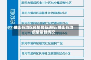 佛山各地区疫情最新通报/佛山各地疫情最新情况