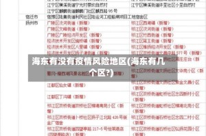 海东有没有疫情风险地区(海东有几个区?)