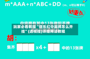 玩家必看教程“微乐红中麻将怎么开挂”(透视挂)详细用法教程